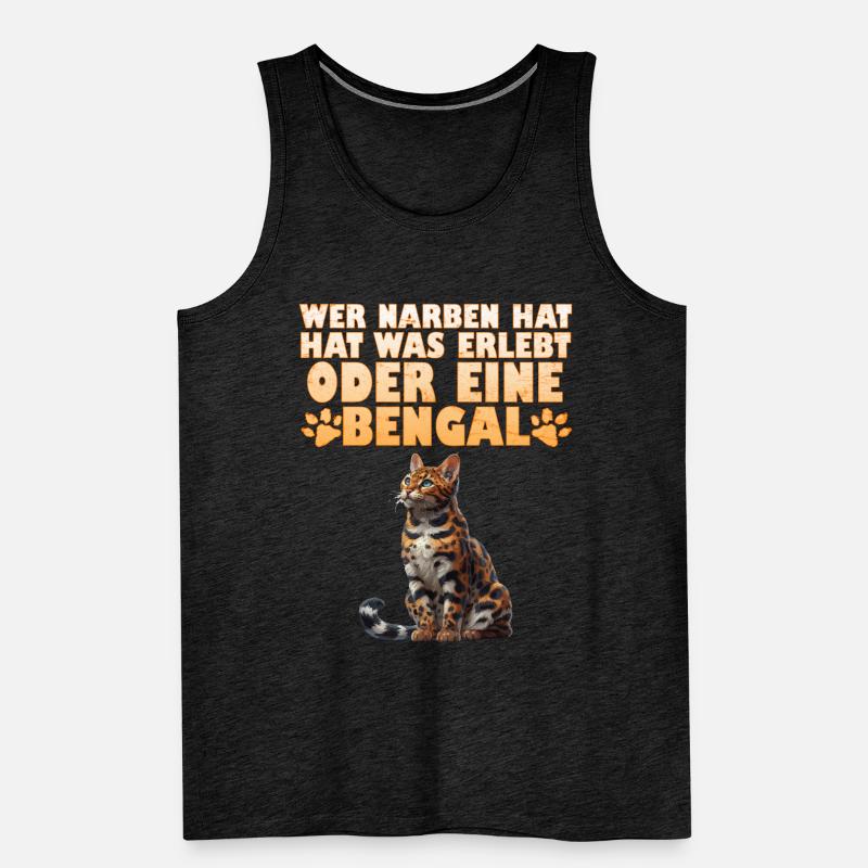 Bengalkatze WER NARBEN HAT HAT WAS ERLEBT ODER Männer Premium Bio Tank Top