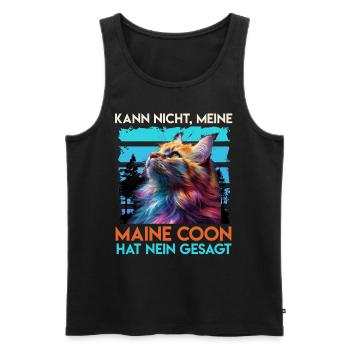 Maine Coon CAN'T MAINE COON SAYS NO - Men's Premium Organic Tank Top - black - Front - AI Model Male 178 light (178cm)
