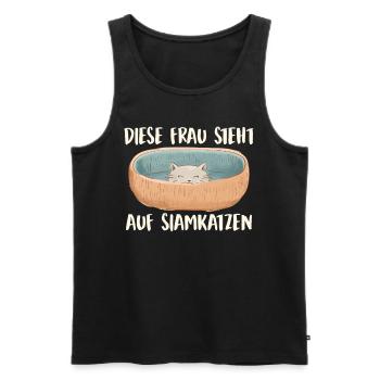 Siamkatzen DIESE FRAU STEHT AUF SIAMKATZEN Lustig - Männer Premium Bio Tank Top - Schwarz - Vorne - AI Model Male 178 light (178cm)