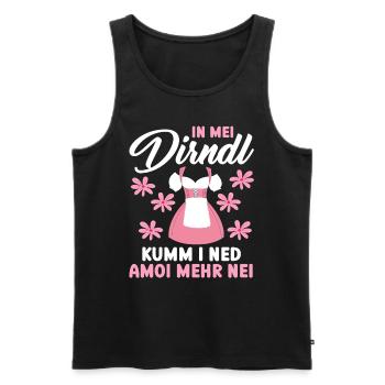 Münchner Volksfest IN MEI DIRNDL KUMM I NED AMOI - Männer Premium Bio Tank Top - Schwarz - Vorne - AI Model Male 178 light (178cm)