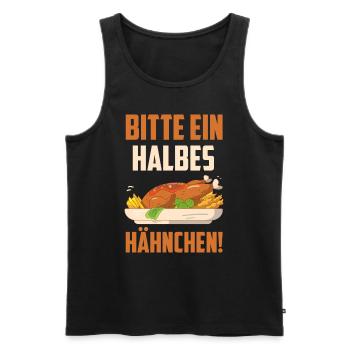 Un demi-poulet Bavarian food s’il vous plaît - Débardeur bio Premium Homme - noir - Devant - Michal (187cm)