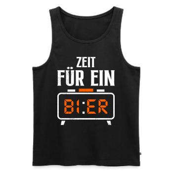 C’est l’heure d’un buveur de bière - Débardeur bio Premium Homme - noir - Devant - Michal (187cm)