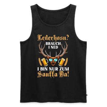 Lederhosen? I'm just a beer drinker - Men's Premium Organic Tank Top - black - Front - Michal (187cm)