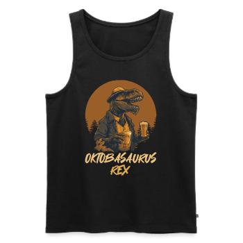 Oktbasaurusrex Bier Dinosaurier Biertrinker - Männer Premium Bio Tank Top - Schwarz - Vorne - AI Model Male 178 light (178cm)