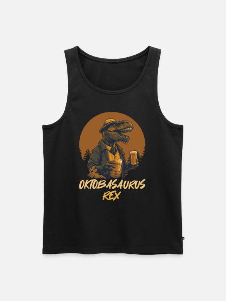 Oktbasaurusrex Bier Dinosaurier Biertrinker - Männer Premium Bio Tank Top - Schwarz
