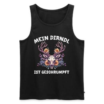 Dirndl zu klein Trachtenshirt Damen Tracht Dirndl - Männer Premium Bio Tank Top - Schwarz - Vorne - AI Model Male 178 light (178cm)