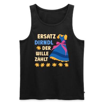 Münchner Volksfest ERSATZ DIRNDL DER WILLE ZÄHLT - Männer Premium Bio Tank Top - Schwarz - Vorne - AI Model Male 178 light (178cm)