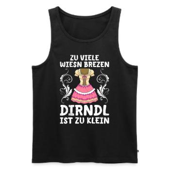 Dirndl zu klein Trachtenshirt Damen Trachten Dirndl - Débardeur bio Premium Homme - noir - Devant - Michal (187cm)
