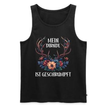 Dirndl zu klein Trachtenshirt Damen Tracht Dirndl - Männer Premium Bio Tank Top - Schwarz - Vorne - AI Model Male 178 light (178cm)