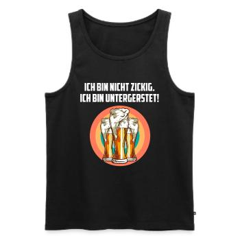 Nicht nur untergersted Bier Spruch - Männer Premium Bio Tank Top - Schwarz - Vorne - AI Model Male 178 light (178cm)