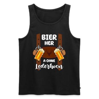 Beer without lederhosen! Beer drinkers - Men's Premium Organic Tank Top - black - Front - Michal (187cm)