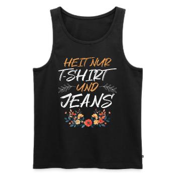 Aujourd’hui sans Dirndl Remplacement Dirndl Femmes - Débardeur bio Premium Homme - noir - Devant - Michal (187cm)