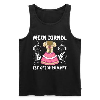 Dirndl zu klein Trachtenshirt Damen Trachten Dirndl - Débardeur bio Premium Homme - noir - Devant - Michal (187cm)