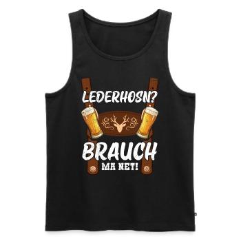 Aujourd’hui sans lederhosen Costume de remplacement hommes - Débardeur bio Premium Homme - noir - Devant - AI Model Male 178 light (178cm)