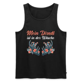 Aujourd’hui sans Dirndl Remplacement Dirndl Femmes - Débardeur bio Premium Homme - noir - Devant - Michal (187cm)