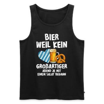 Beer because a good evening doesn't start with salad - Men's Premium Organic Tank Top - black - Front - AI Model Male 178 light (178cm)