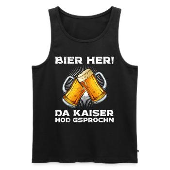 Bier her der Kaiser hat gesprochen - Männer Premium Bio Tank Top - Schwarz - Vorne - Michal (187cm)
