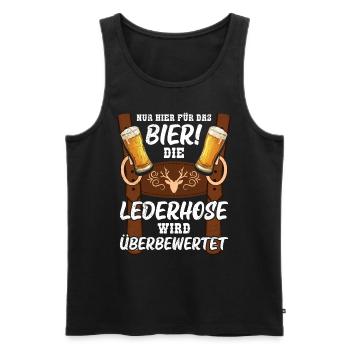 No Lederhosen, just drink beer, Bavarian - Men's Premium Organic Tank Top - black - Front - Michal (187cm)