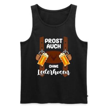 Meine Lederhosen sind zu Hause Bier Trinker - Männer Premium Bio Tank Top - Schwarz - Vorne - Michal (187cm)
