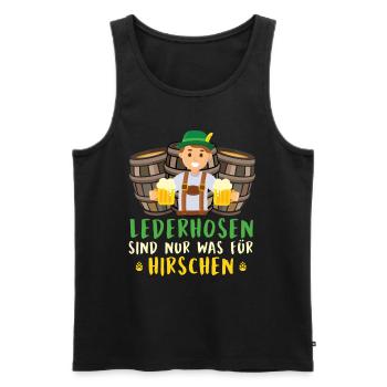 LES LEDERHOSEN SONT UNIQUEMENT POUR LES CERFS Drôles - Débardeur bio Premium Homme - noir - Devant - Michal (187cm)