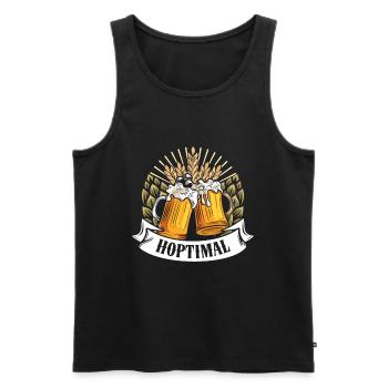 Munich Folk Festival HOPTIMAL Funny Beer Fan - Men's Premium Organic Tank Top - black - Front - Michal (187cm)