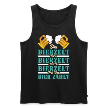 LA TENTE À BIÈRE EST APPELÉE TENTE À BIÈRE PARCE QUE SEULE LA BIÈRE COMPTE - Débardeur bio Premium Homme - noir - Devant - Michal (187cm)