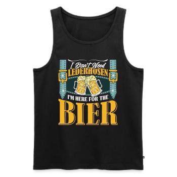 Munich Folk Festival DON'T NEED LEDERHOSEN HERE FOR - Men's Premium Organic Tank Top - black - Front - Michal (187cm)