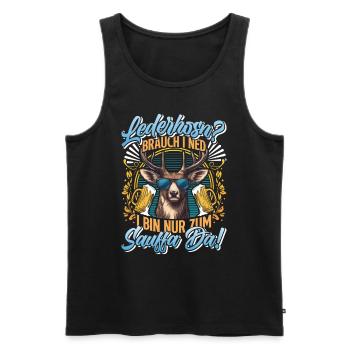 LEATHER TROUSERS? I DON'T NEED TO DRINK THERE - Men's Premium Organic Tank Top - black - Front - Michal (187cm)