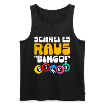 Bingo Players SHOUT IT OUT BINGO! Fun Bingo - Men's Premium Organic Tank Top - black - Front - AI Model Male 178 light (178cm)