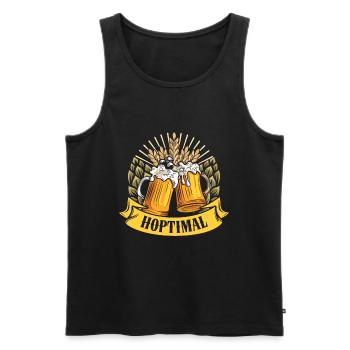Munich Folk Festival HOPTIMAL Funny Beer Fan - Men's Premium Organic Tank Top - black - Front - Michal (187cm)
