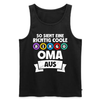 Bingospielerin SO SIEHT EINE COOLE BINGO OMA AUS - Männer Premium Bio Tank Top - Schwarz - Vorne - Michal (187cm)