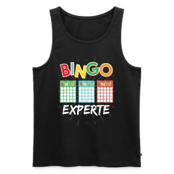 Bingo Player BINGO EXPERT Fun Bingo Game - Men's Premium Organic Tank Top - black - Front - AI Model Male 178 light (178cm)