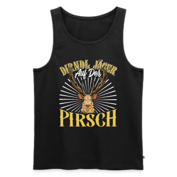 DIRNDL JÄGER AUF DER PURSCH Lederhosen Herren - Débardeur bio Premium Homme - noir - Devant - AI Model Male 178 light (178cm)
