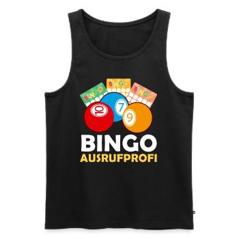 BINGO AUSRUFPROFI Lustiges Bingospieler Bingo - Männer Premium Bio Tank Top - Schwarz - Vorne - Michal (187cm)
