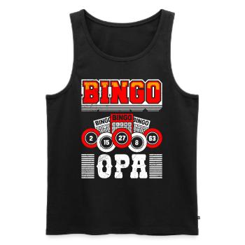 Bingo Opa GRANDPA BINGO GRANDDAD Lustiges Bingo - Männer Premium Bio Tank Top - Schwarz - Vorne - Michal (187cm)