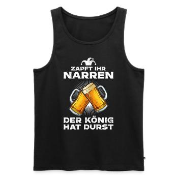 Zapft ihr Narren der König hat Durst Biertrinker - Männer Premium Bio Tank Top - Schwarz - Vorne - AI Model Male 178 light (178cm)