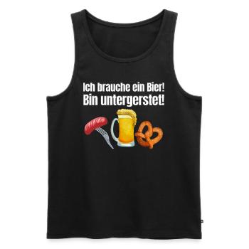 Festival folklorique de Munich BESOIN D’UNE BIÈRE SAPÉE - Débardeur bio Premium Homme - noir - Devant - Michal (187cm)