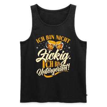 Münchner Volksfest NICHT BIN UNTERGERSTET - Männer Premium Bio Tank Top - Schwarz - Vorne - Michal (187cm)