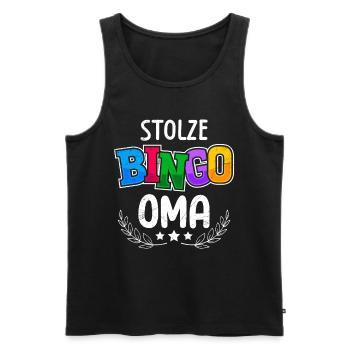 Joueur de bingo PROUD BINGO GRANNY Bingo drôle - Débardeur bio Premium Homme - noir - Devant - Michal (187cm)