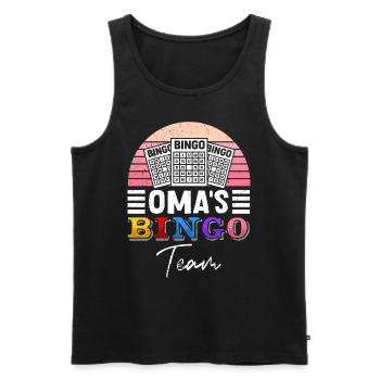 Bingo GRANDMA’S BINGO TEAM Joueur de bingo drôle - Débardeur bio Premium Homme - noir - Devant - Michal (187cm)