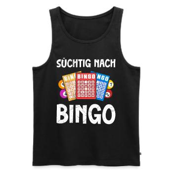 Bingo Players ADDICTED TO BINGO Fun Bingo - Men's Premium Organic Tank Top - black - Front - AI Model Male 178 light (178cm)