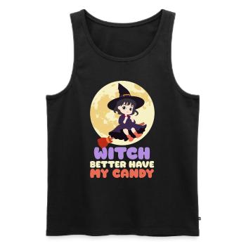 Halloween Party WITCH BETTER HAVE MY CANDY Funny - Men's Premium Organic Tank Top - black - Front - Michal (187cm)