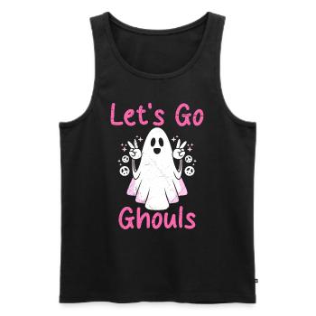 Halloween LET'S GO GHOULS Ghost Girl - Men's Premium Organic Tank Top - black - Front - Michal (187cm)