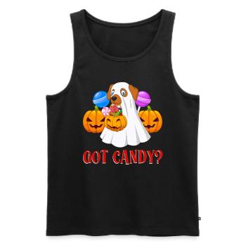 Costume d’Halloween Enfants VOUS AVEZ DES BONBONS ? Amusement - Débardeur bio Premium Homme - noir - Devant - Michal (187cm)