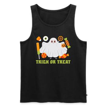 Fête d’Halloween TRICK OR TREAT Funny Kids - Débardeur bio Premium Homme - noir - Devant - Michal (187cm)