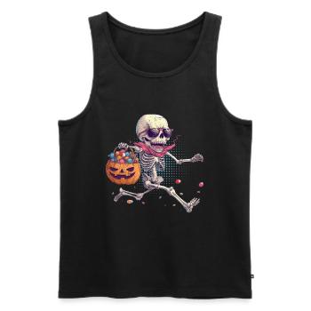 Costume d’Halloween Enfants DRÔLE SQUELETTE Horreur - Débardeur bio Premium Homme - noir - Devant - Michal (187cm)