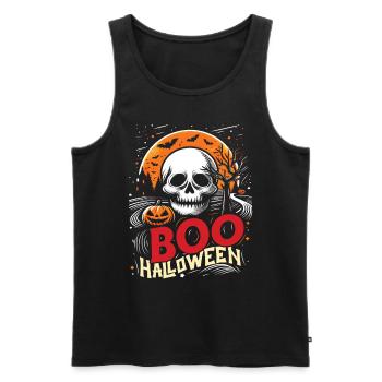 Halloween Costume BOO HALLOWEEN Spooky - Débardeur bio Premium Homme - noir - Devant - Michal (187cm)