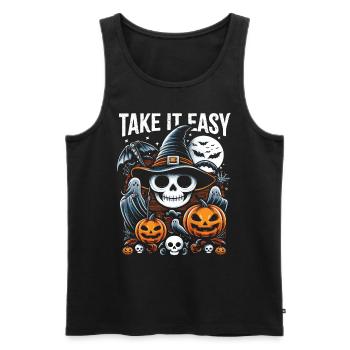 Costume d’Halloween Enfants TAKE IT EASY Fun - Débardeur bio Premium Homme - noir - Devant - Michal (187cm)