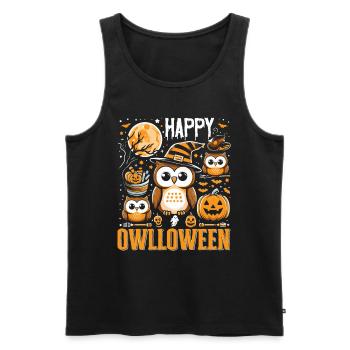 Halloween Kostüm Kinder HAPPY OWLLOWEEN Lustiges - Männer Premium Bio Tank Top - Schwarz - Vorne - Michal (187cm)