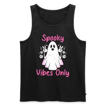 Halloween Mädchen SPOOKY VIBES Halloween Party - Männer Premium Bio Tank Top - Schwarz - Vorne - AI Model Male 178 light (178cm)